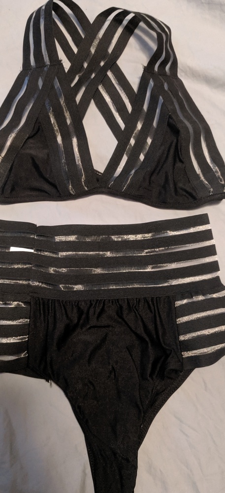 Black, high waisted bikini